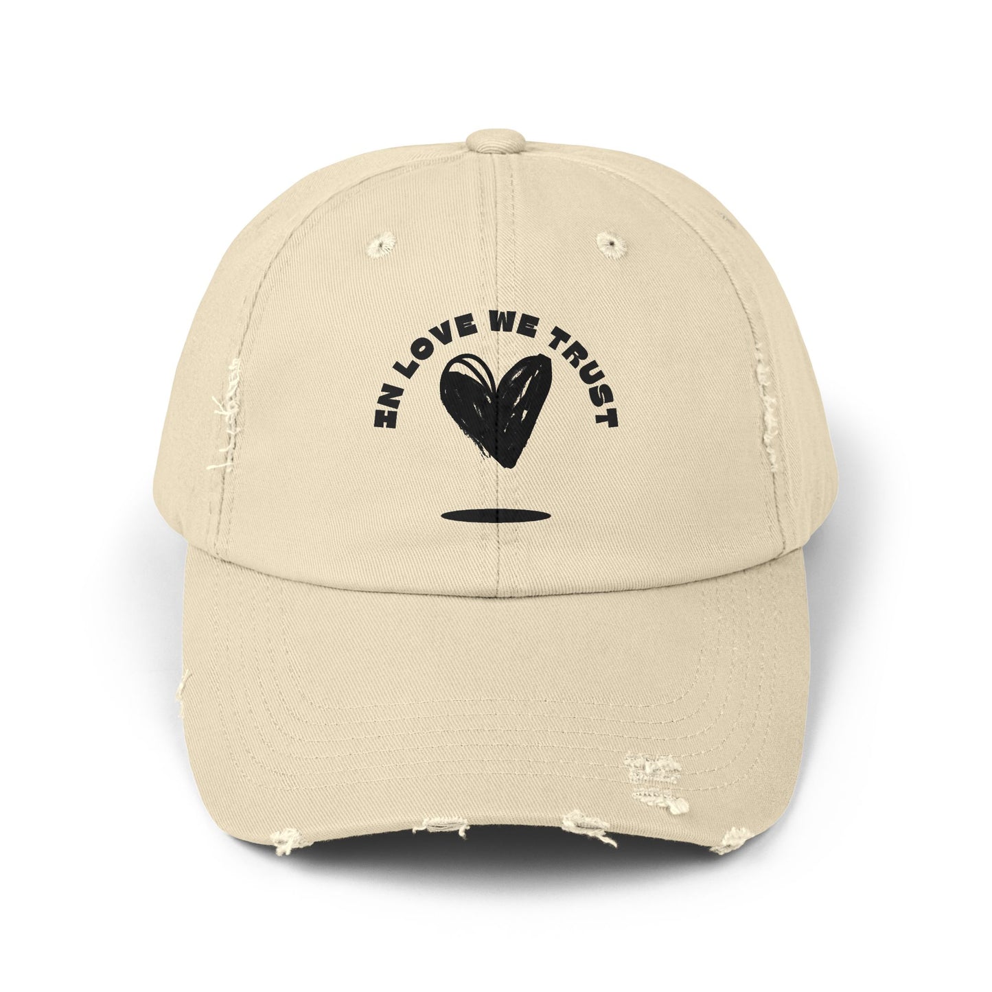 In love We Trust- 100% Cotton Classic Unisex Distressed Adjustable Cap