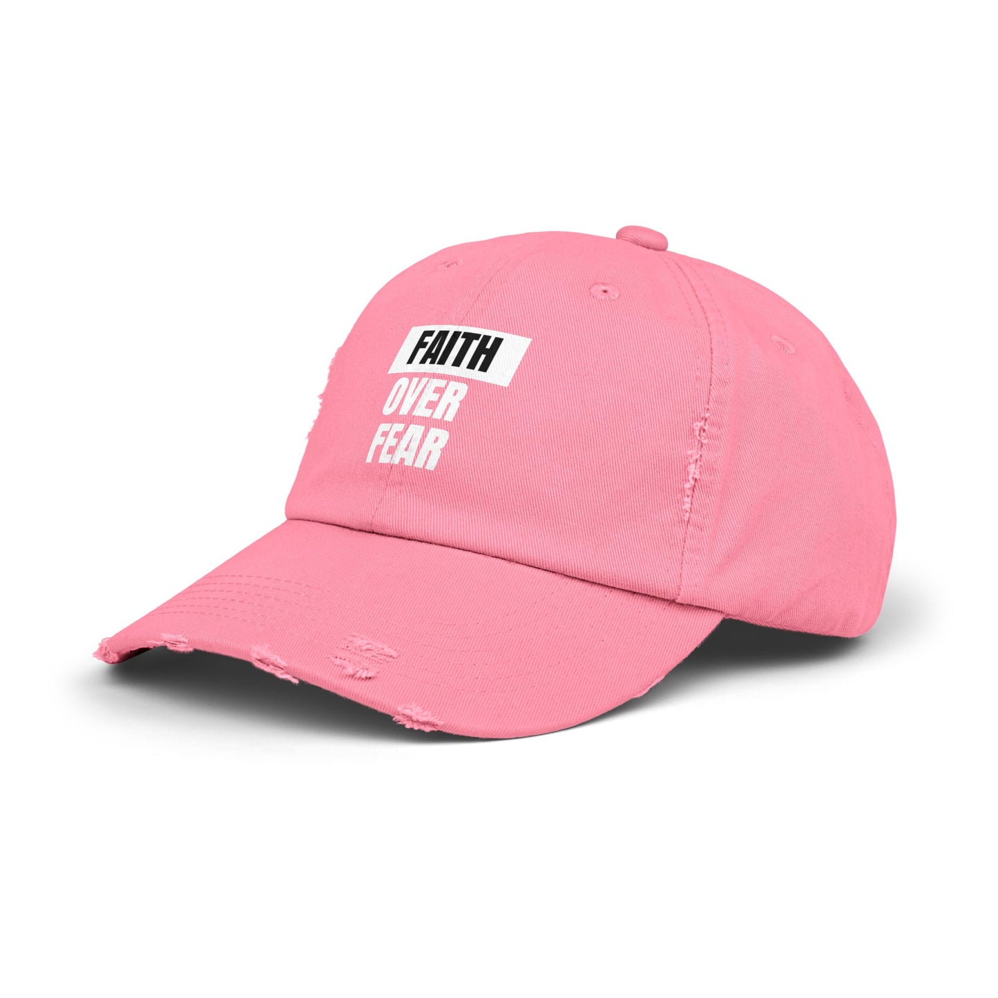 Faith over Fear - Unisex Distressed Cap