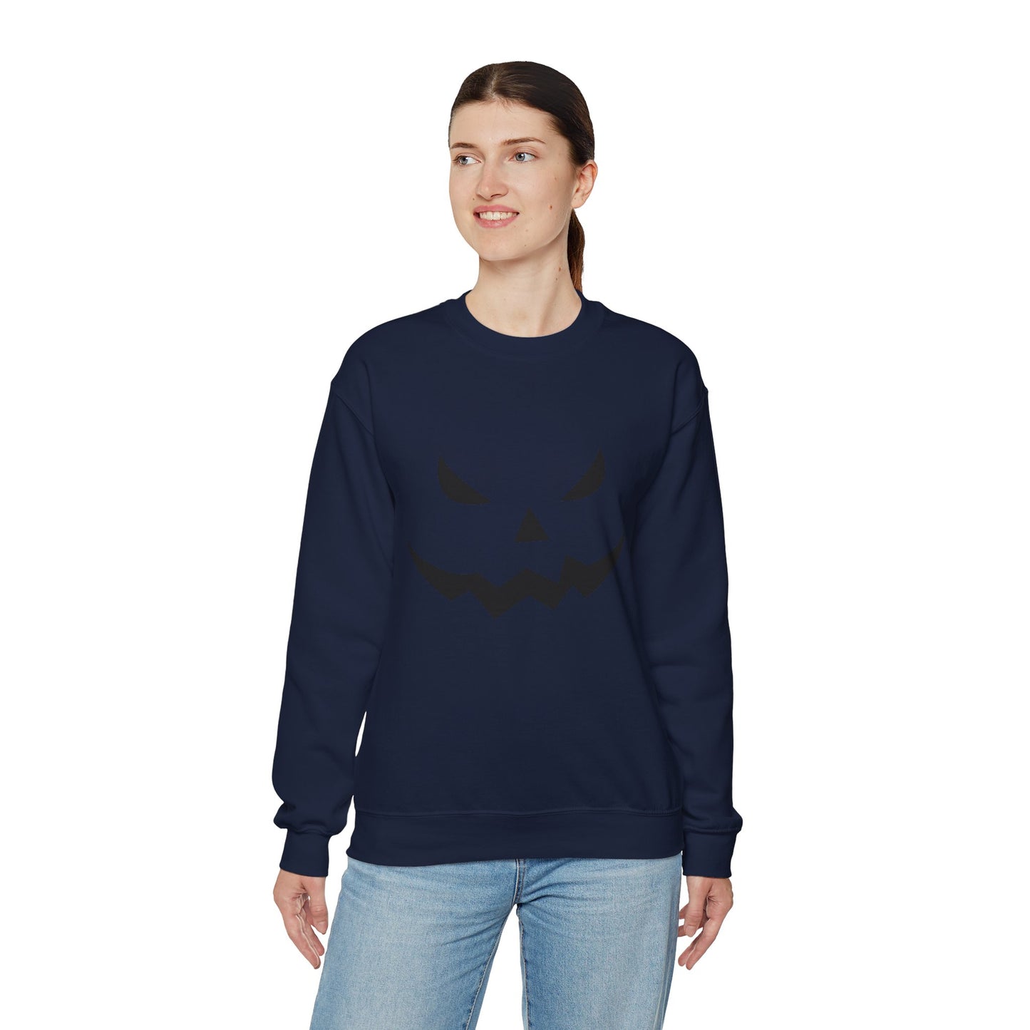 Pumpkin Face- Classic Graphic Print Unisex Heavy Blend™ Crewneck Sweatshirt
