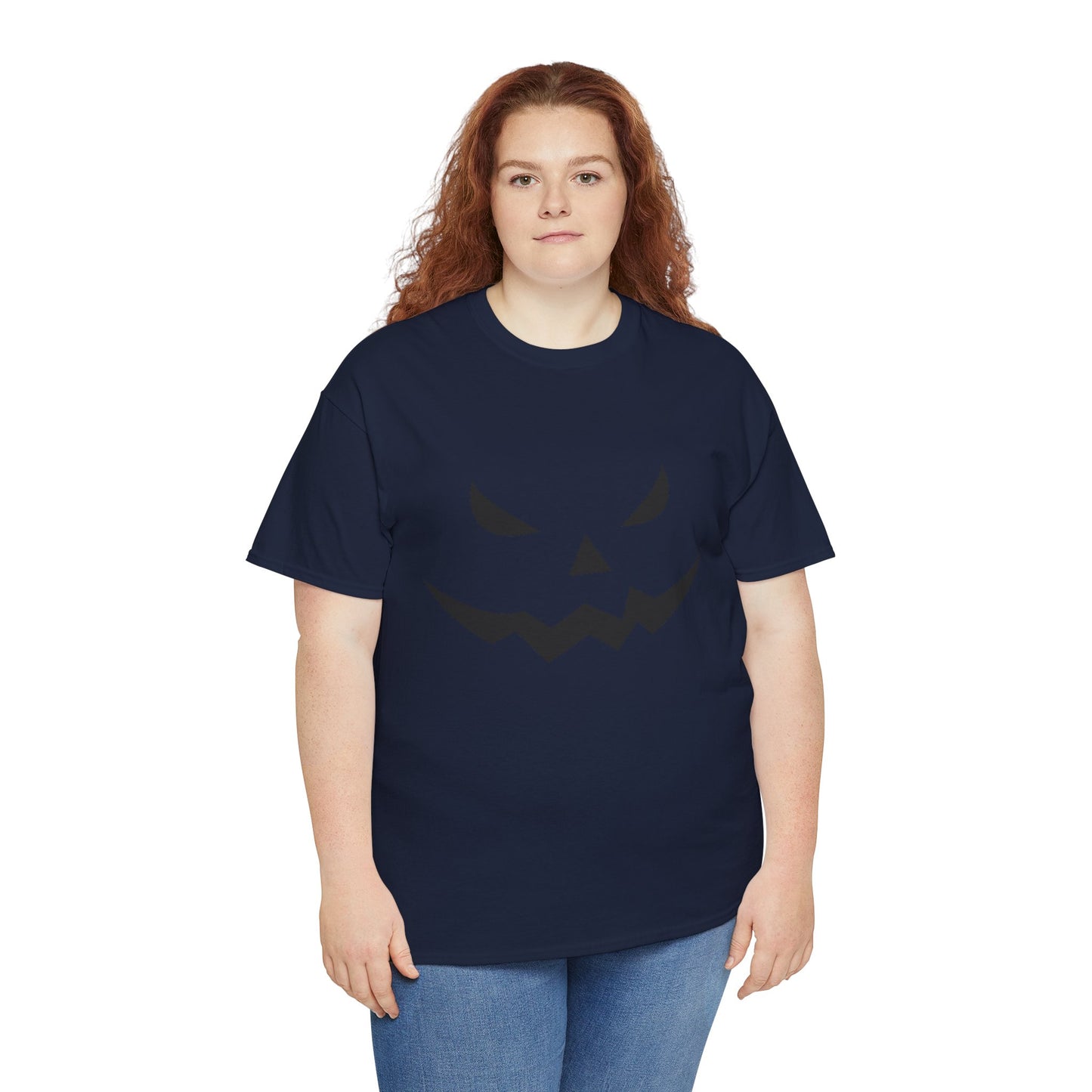 Pumpkin Face - Classic Graphic Print Unisex Heavy 100% Cotton Tee