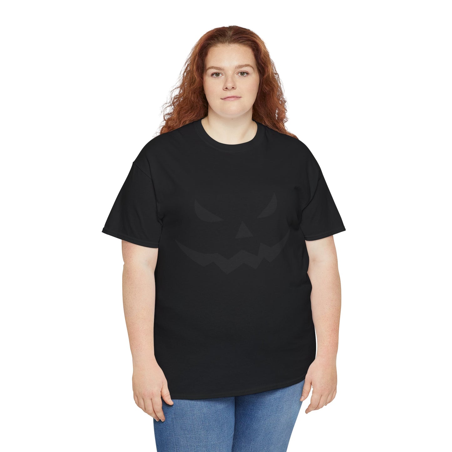 Pumpkin Face - Classic Graphic Print Unisex Heavy 100% Cotton Tee