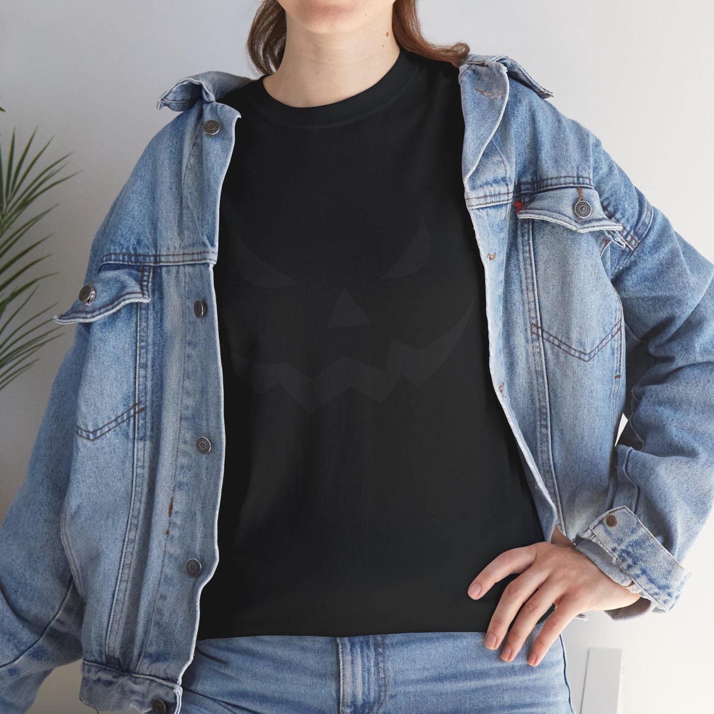 Pumpkin Face - Classic Graphic Print Unisex Heavy 100% Cotton Tee