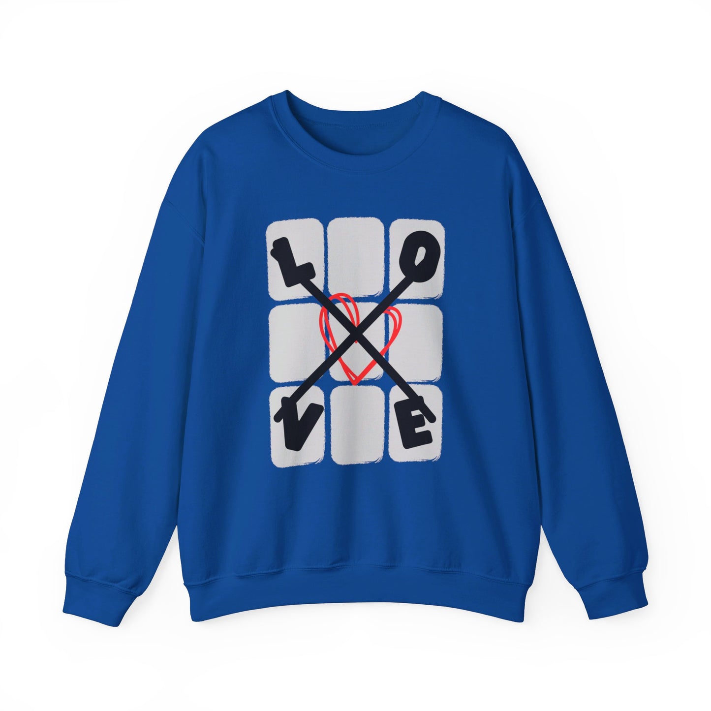 Love Tac Toe Classic Unisex Heavy Blend™ Graphic Print Crewneck Sweatshirt
