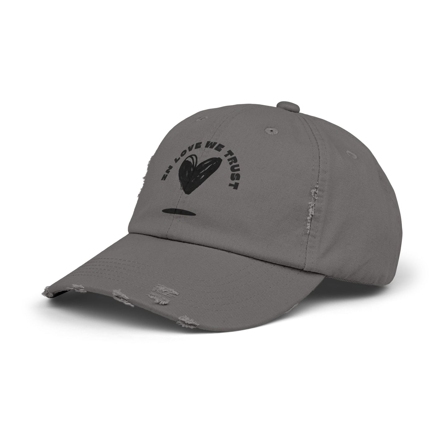 In love We Trust- 100% Cotton Classic Unisex Distressed Adjustable Cap
