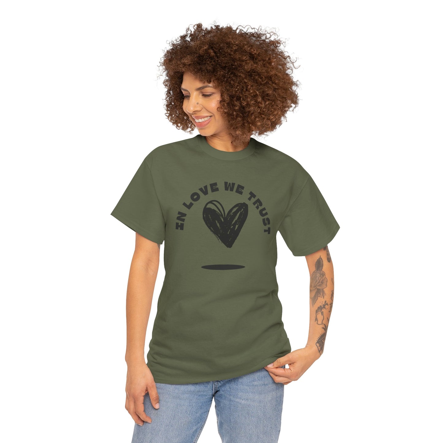 In Love We Trust - Unisex Classic Graphic Print Heavy 100% Cotton Tee