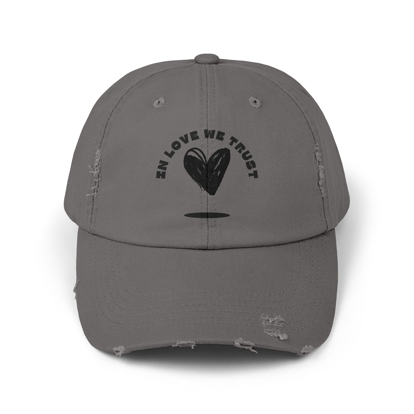 In love We Trust- 100% Cotton Classic Unisex Distressed Adjustable Cap