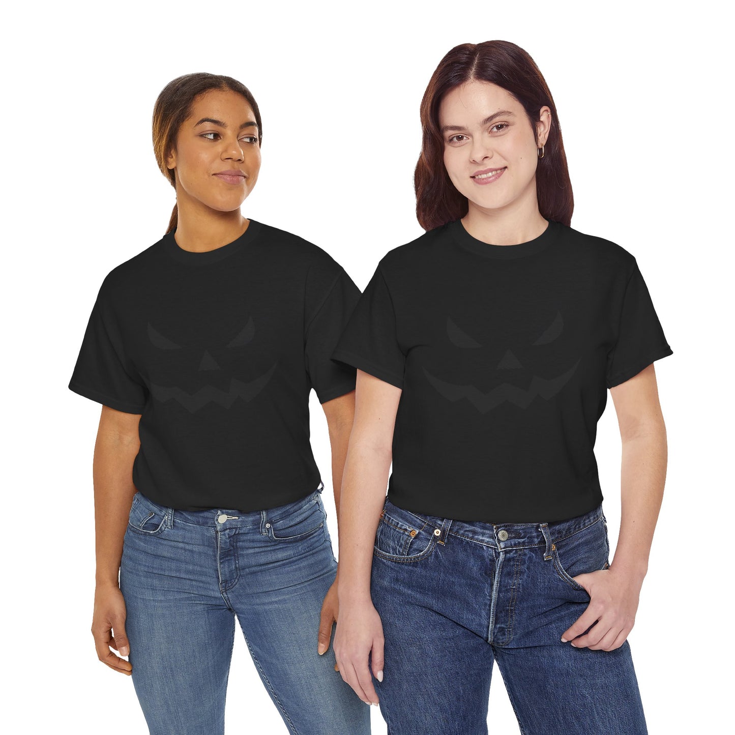 Pumpkin Face - Classic Graphic Print Unisex Heavy 100% Cotton Tee