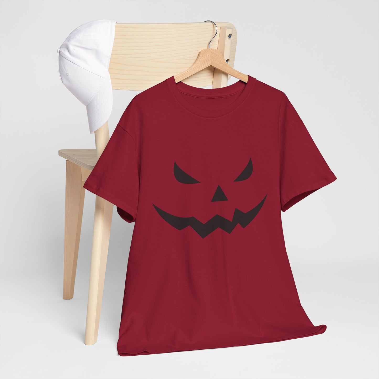 Pumpkin Face - Classic Graphic Print Unisex Heavy 100% Cotton Tee
