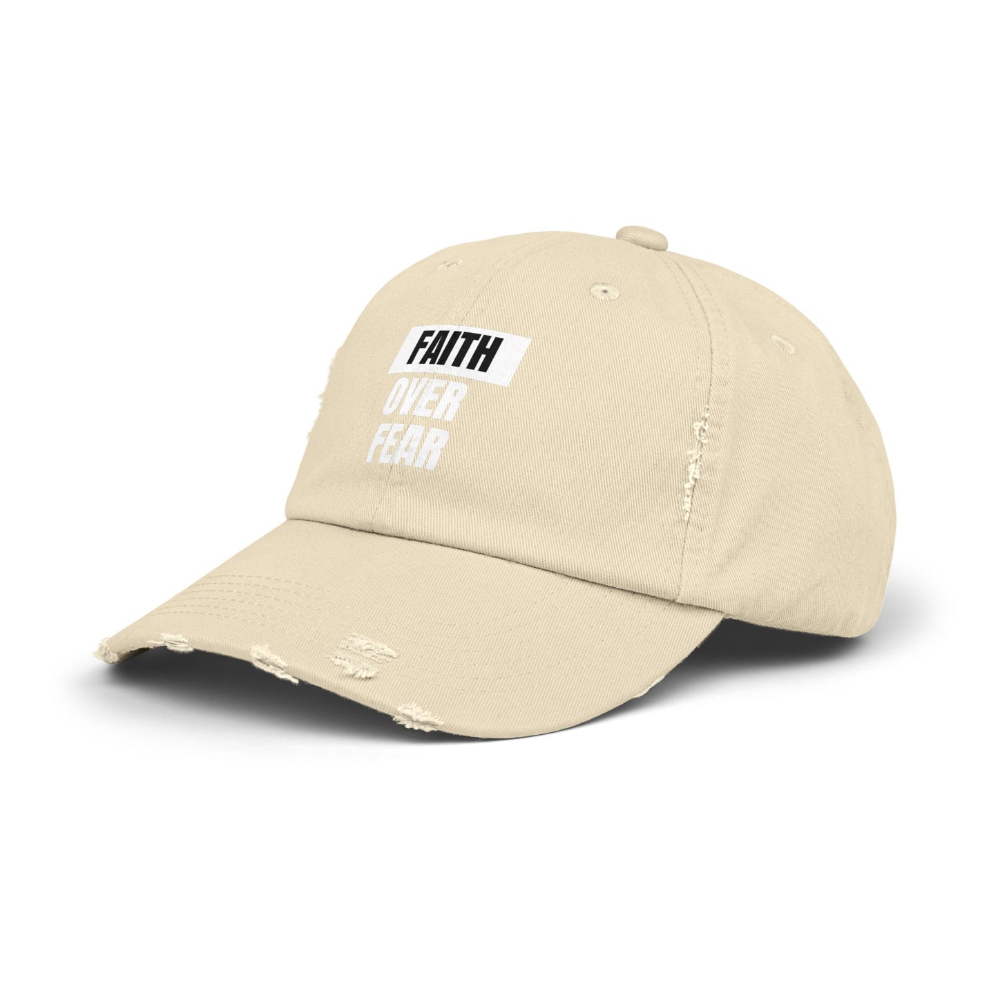 Faith over Fear - Unisex Distressed Cap