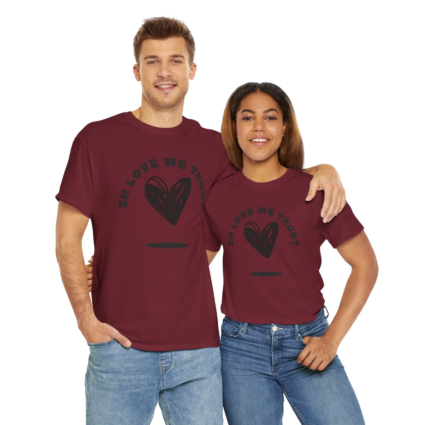 In Love We Trust - Unisex Classic Graphic Print Heavy 100% Cotton Tee