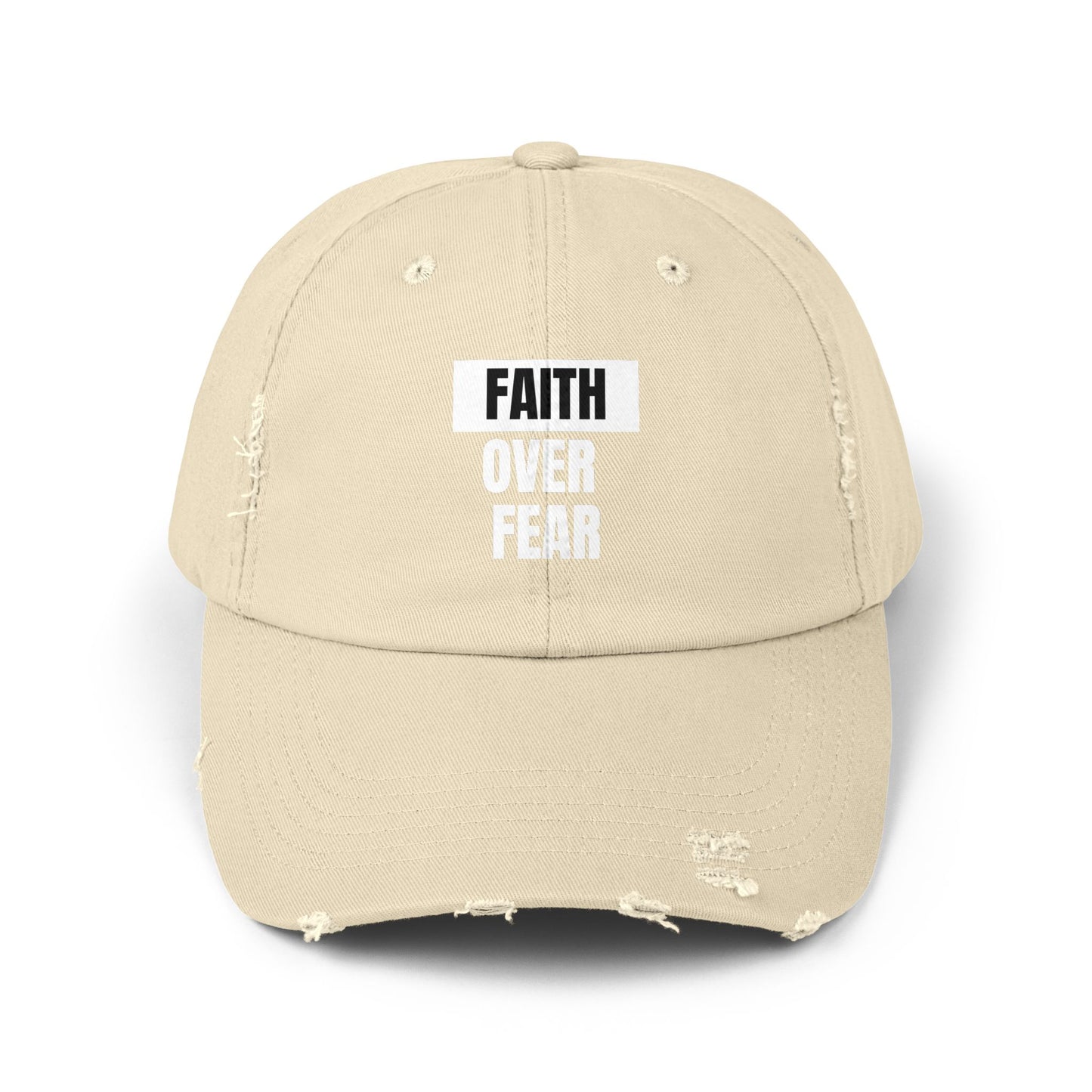 Faith over Fear - Unisex Distressed Cap