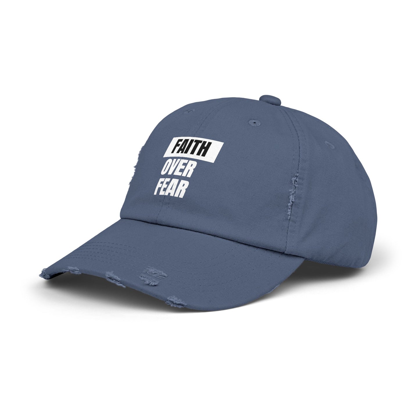 Faith over Fear - Unisex Distressed Cap