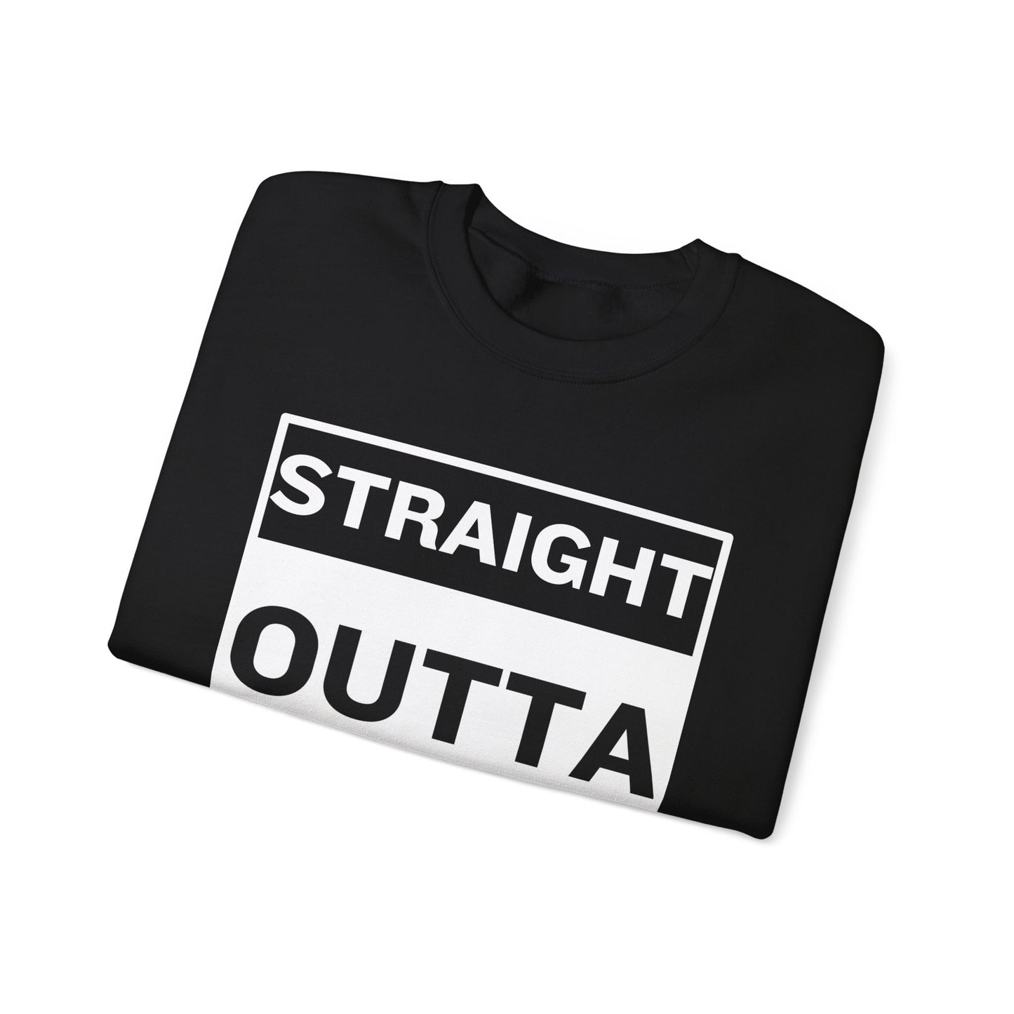 Black Straight Outta Love - Classic Unisex Heavy Blend™ Crewneck Graphic Print Sweatshirt