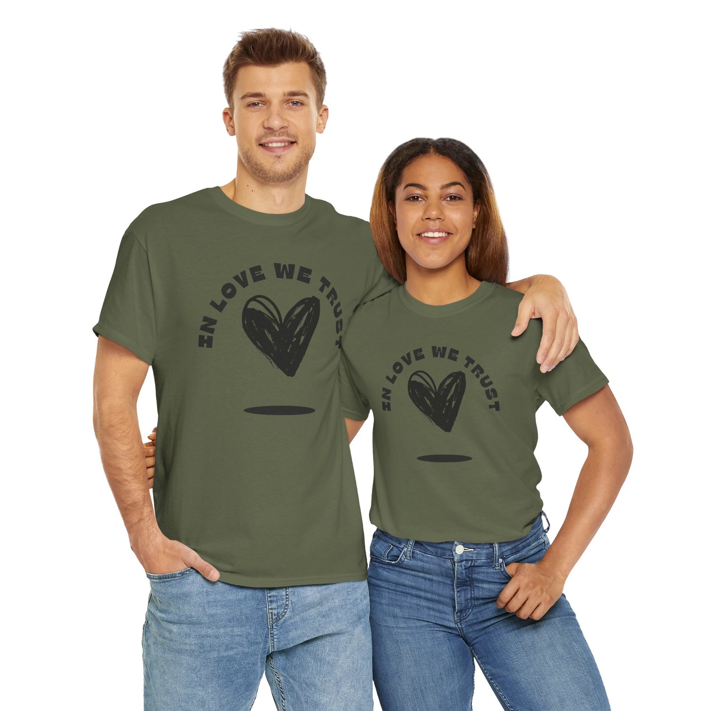 In Love We Trust - Unisex Classic Graphic Print Heavy 100% Cotton Tee