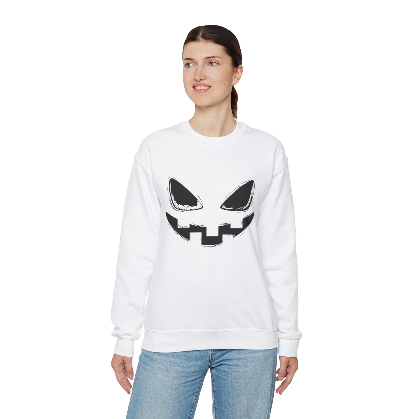 Spooky Face- Classic Graphic Print Unisex Heavy Blend™ Crewneck Sweatshirt