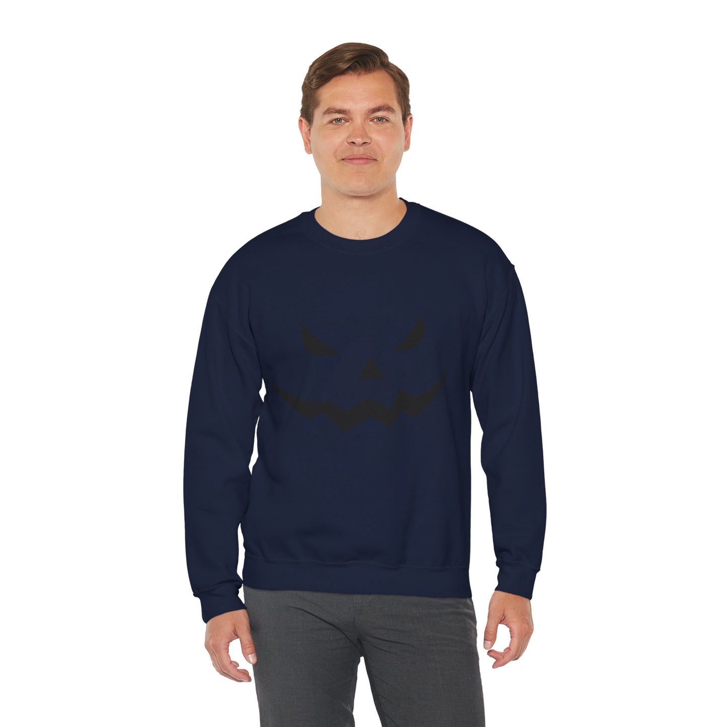 Pumpkin Face- Classic Graphic Print Unisex Heavy Blend™ Crewneck Sweatshirt