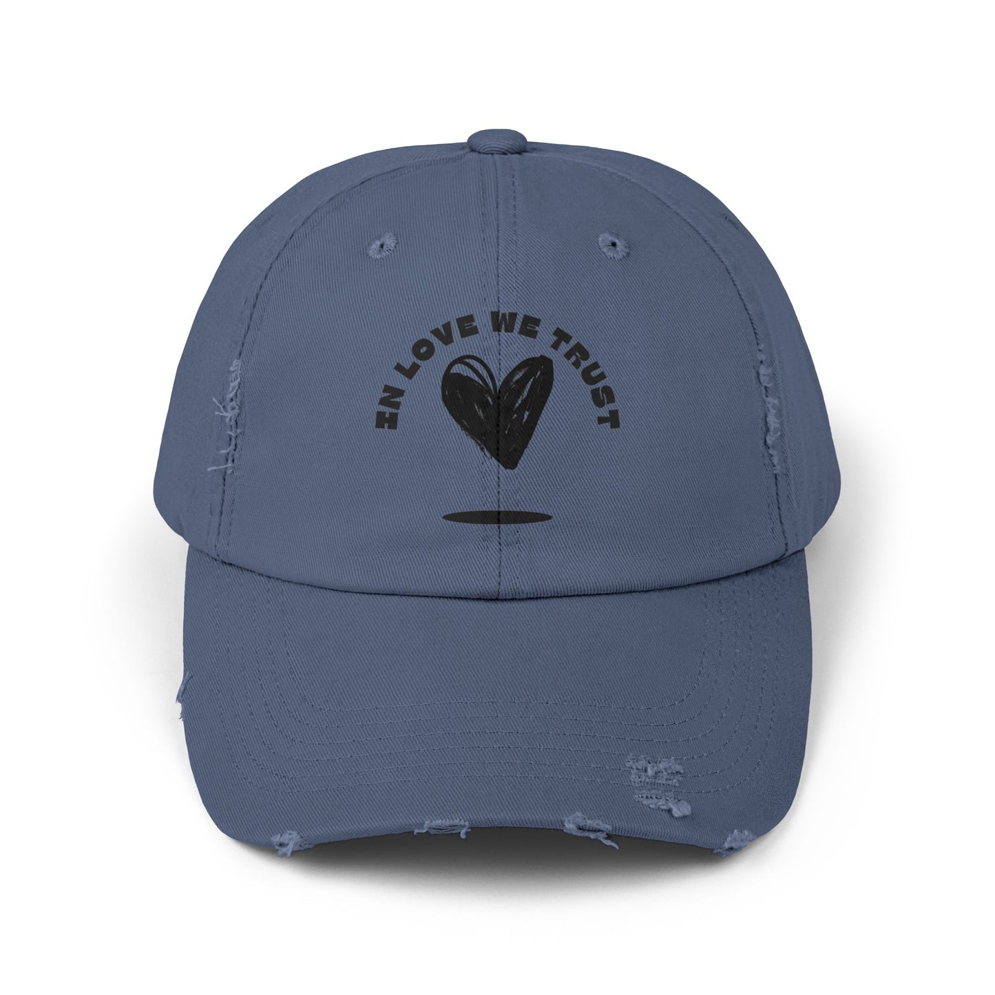 In love We Trust- 100% Cotton Classic Unisex Distressed Adjustable Cap