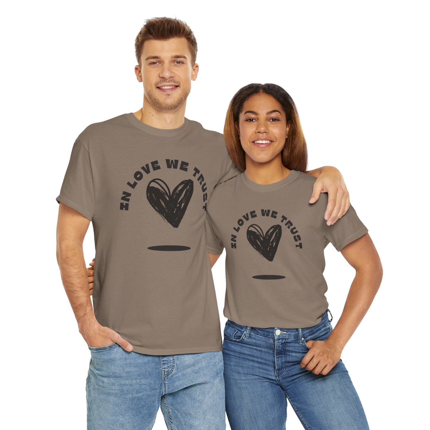 In Love We Trust - Unisex Classic Graphic Print Heavy 100% Cotton Tee