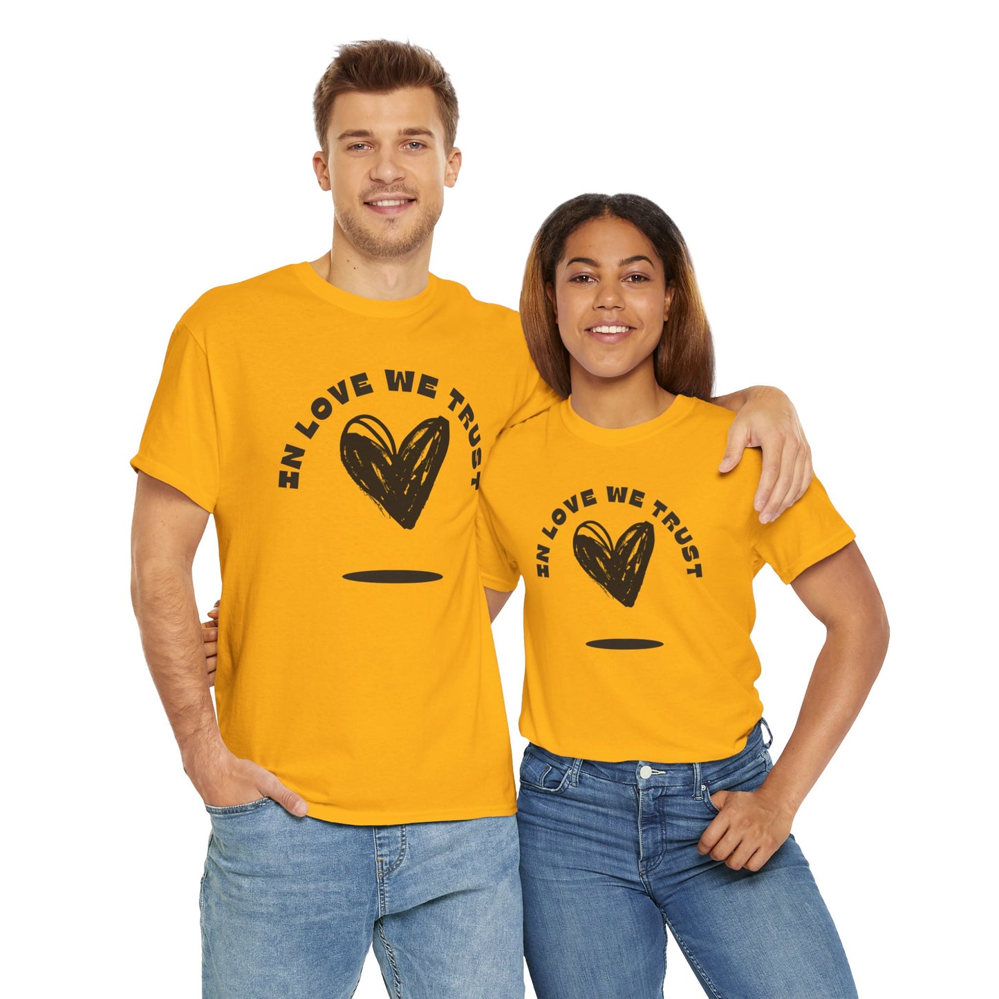 In Love We Trust - Unisex Classic Graphic Print Heavy 100% Cotton Tee