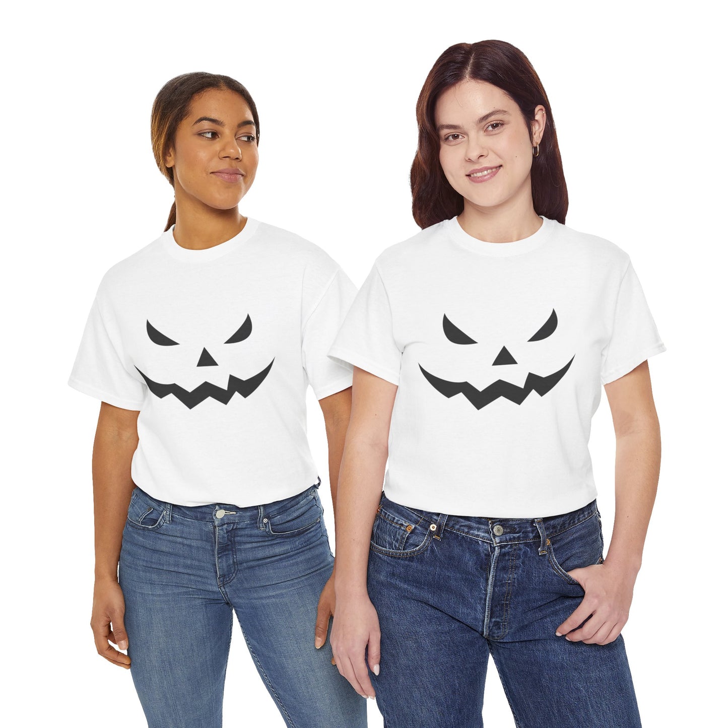 Pumpkin Face - Classic Graphic Print Unisex Heavy 100% Cotton Tee