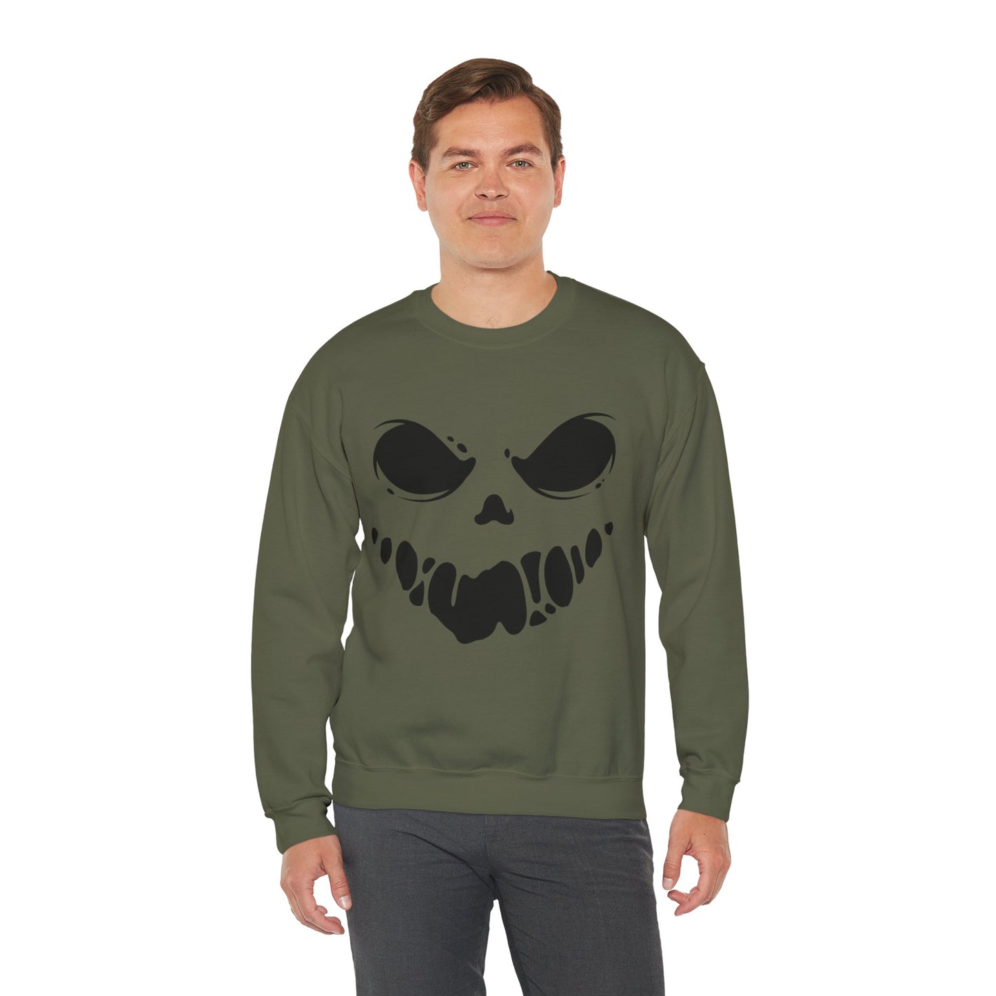 Ghoul Face- Graphic Print Unisex Heavy Blend™ Crewneck Sweatshirt