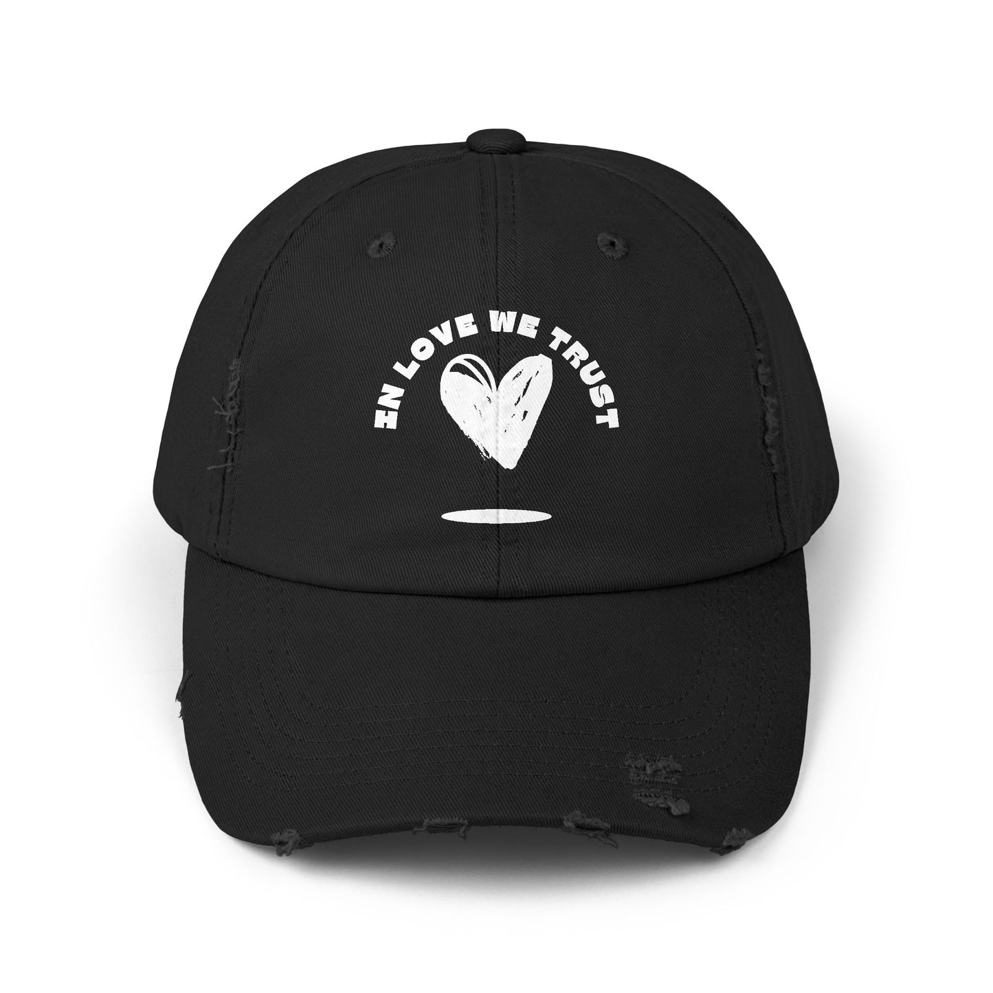 In love We Trust- 100% Cotton Classic Unisex Distressed Adjustable Cap