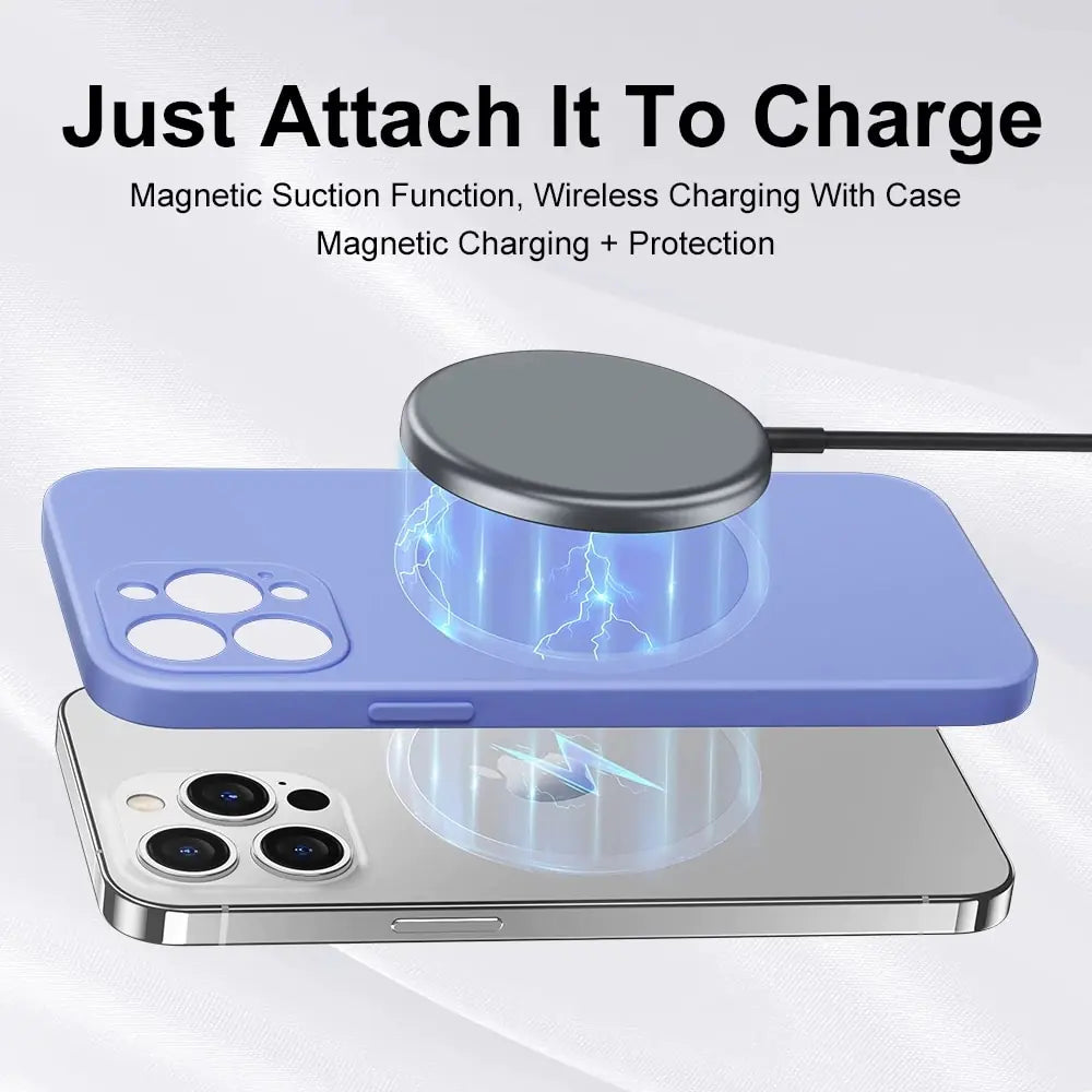 Magnetic Liquid Silicone Case For iPhone 14