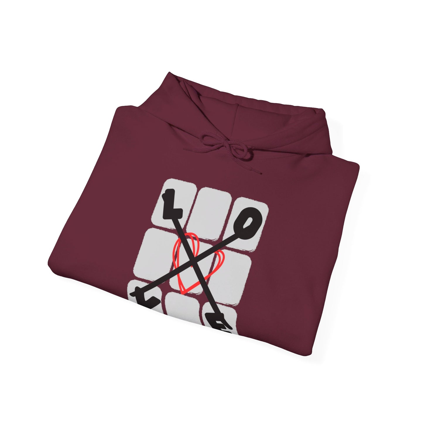 Love Tac Toe Classic Unisex Heavy Blend™ Graphic Print Hooded Sweatshirt