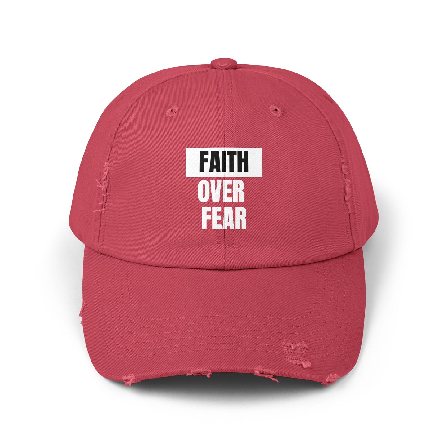 Faith over Fear - Unisex Distressed Cap