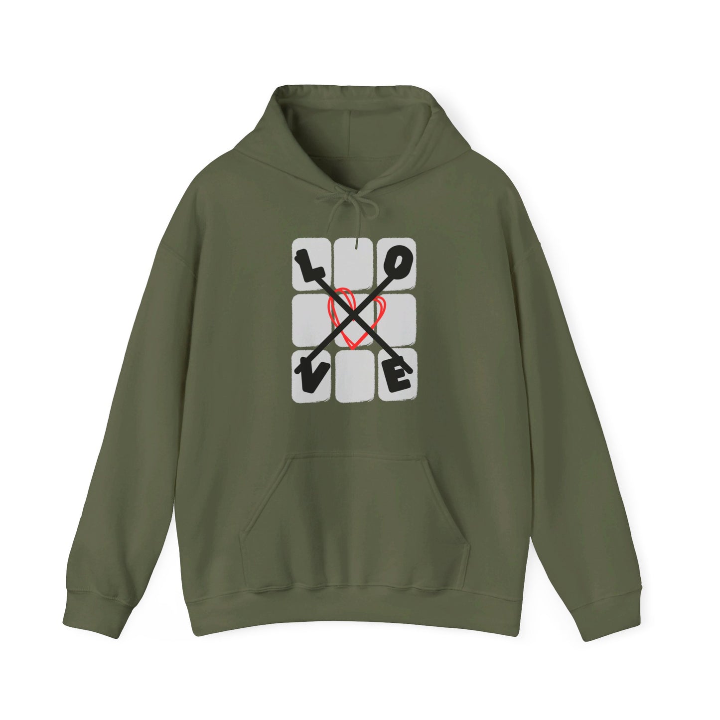 Love Tac Toe Classic Unisex Heavy Blend™ Graphic Print Hooded Sweatshirt