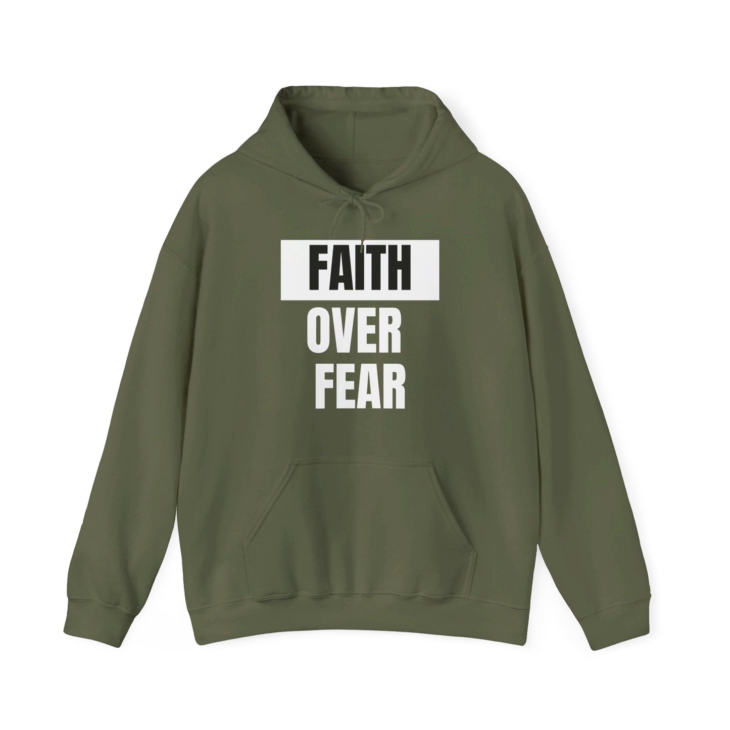 Faith Over Fear Unisex Heavy Blend™ Hooded Print Sweatshirt