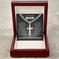 To My Amazing Man | Artisan Cross Necklace on Cuban Chain | Gift for Him