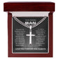 To My Amazing Man | Artisan Cross Necklace on Cuban Chain | Gift for Him